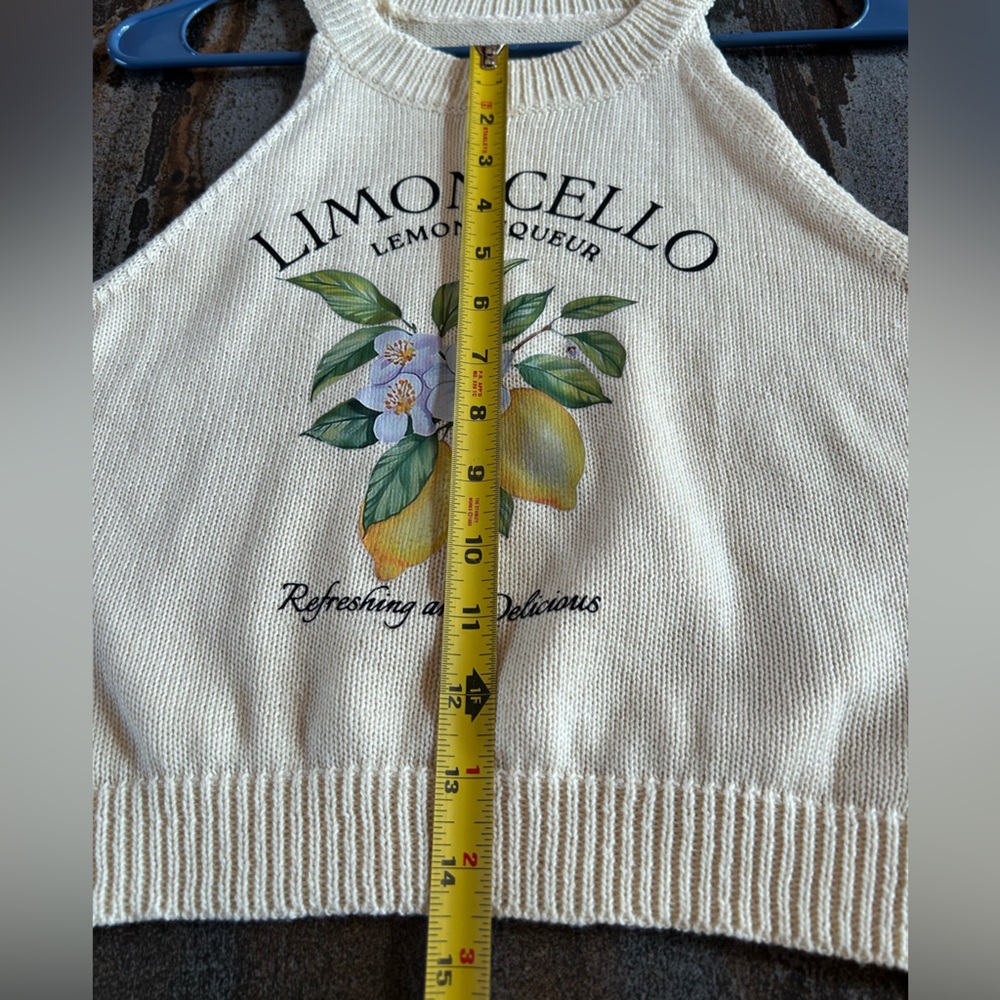 Limoncello Lemon Liqueur Halter Top Y2K Top Size Medium EUC Soft Yellow - Picture 6 of 7